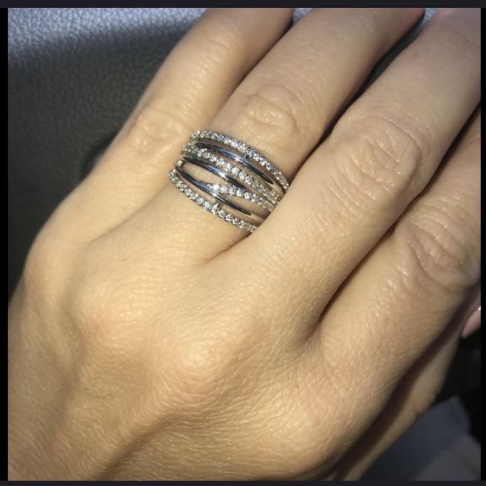 Beautiful Multilayer Diamond Statement Ring - Picture 4 of 6